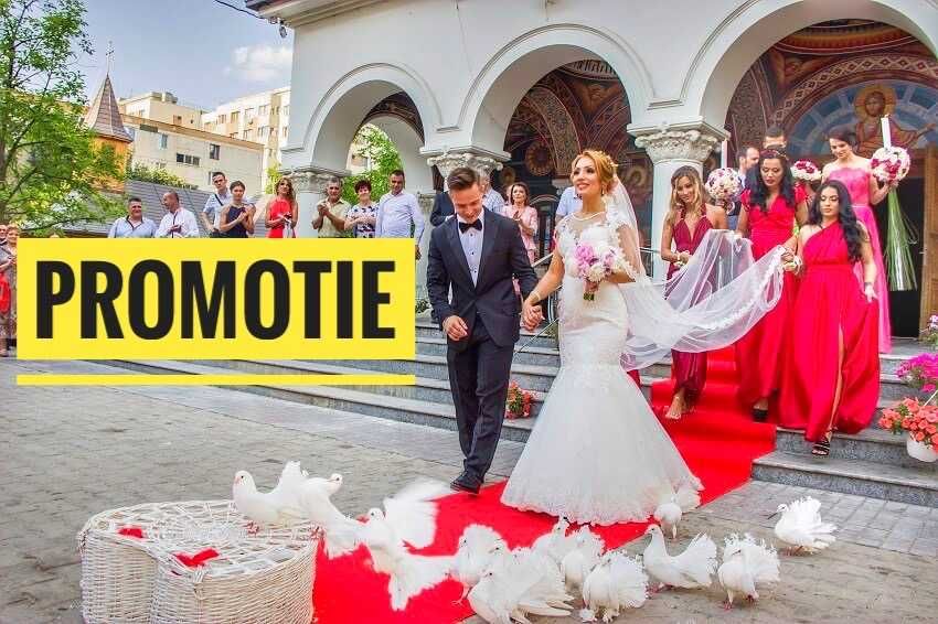 Porumbei Albi Nunta / Cabina Foto 360 / Fum greu gheata carbonica vals