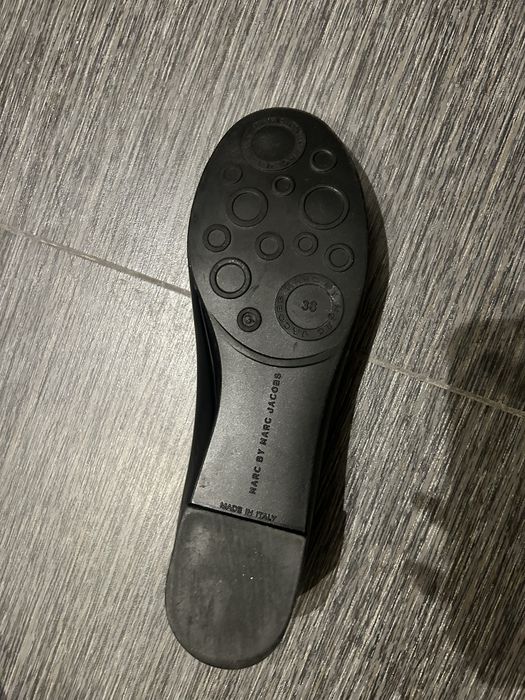 MARC by MARC JACOBS black rubber mouse toe ballet flat sz EUR 38
