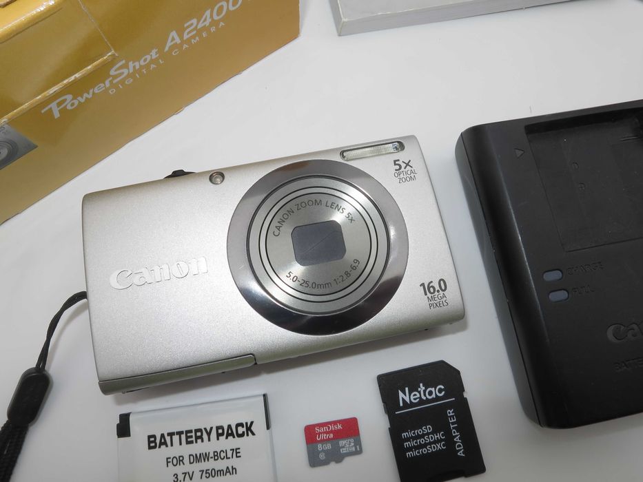 Canon PowerShot A2400 ултра компактен цифров фотоапарат, дигитална камера, 16MP, като НОВА, пълен комплект, работи отлично!
