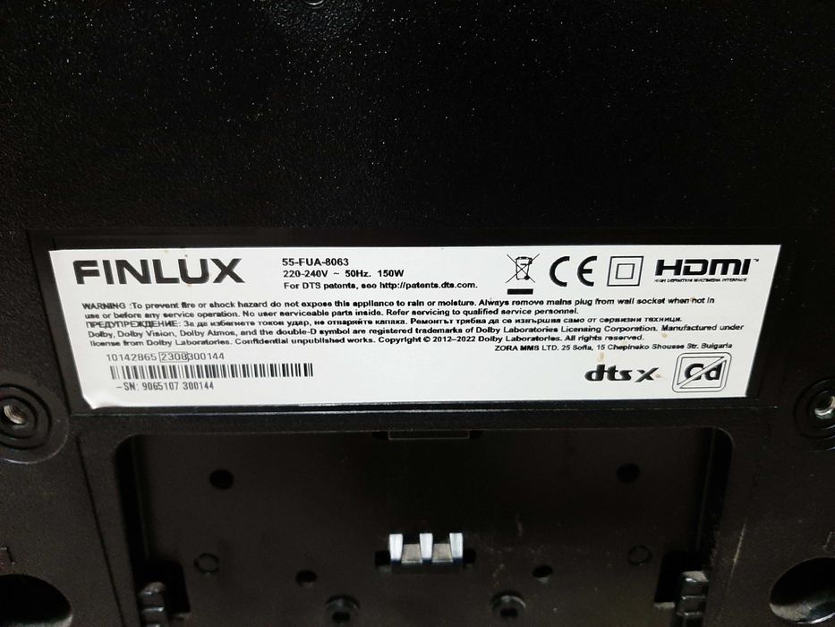 Smart Телевизор Finlux UHD 4K ANDROID , LED , 55 inch,