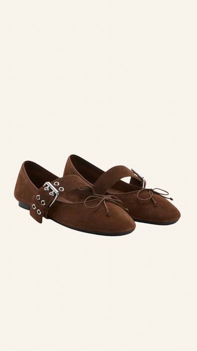 Нови балеринки Mango | велур | 36