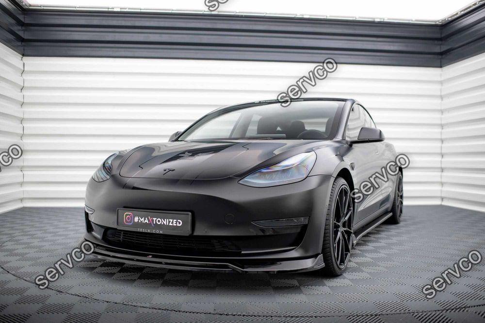 Prelungire splitter bara fata Tesla Model 3 2017- v3 - Maxton Design