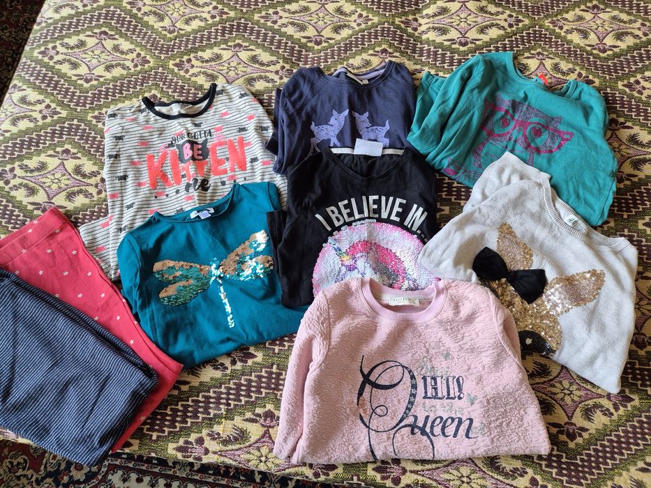 Блузки с дълъг ръкав и клинчета 128-134 см.