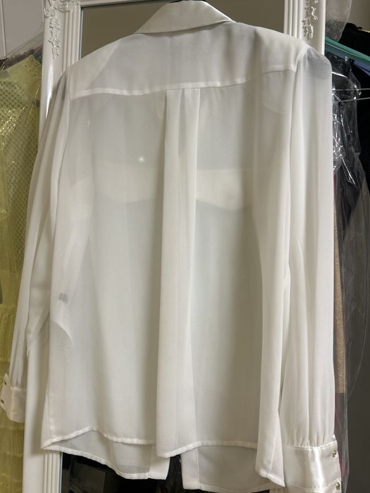 Elisabetta Franchi риза шифон и сатен с брандирани копчета