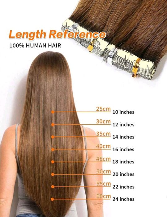 Естествени удължения 24" - 10бр. с лепяща лента