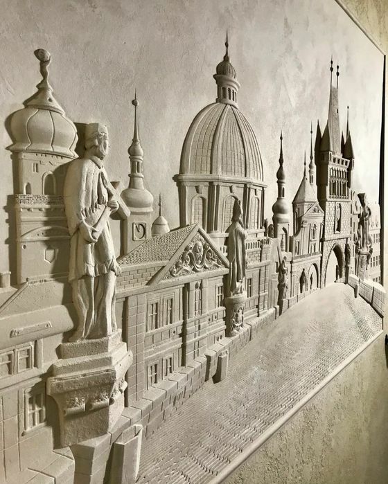 Барельефы скульптуры роспись водопады бассейны камин барбекю художник