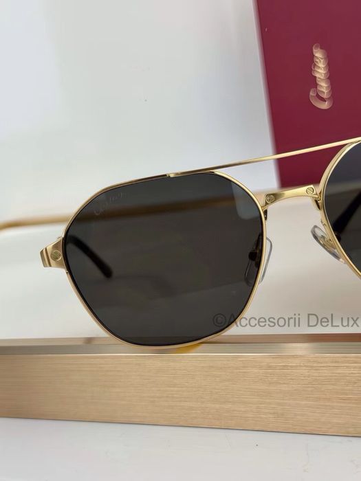 Ochelari de Soare Cartier CT0571S Polarised Noi Full Box [Verificare Colet] Gold