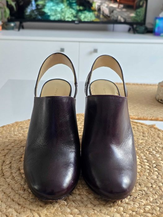 Botine ZARA -> New Cow Leather Slingback High Heel Shoes