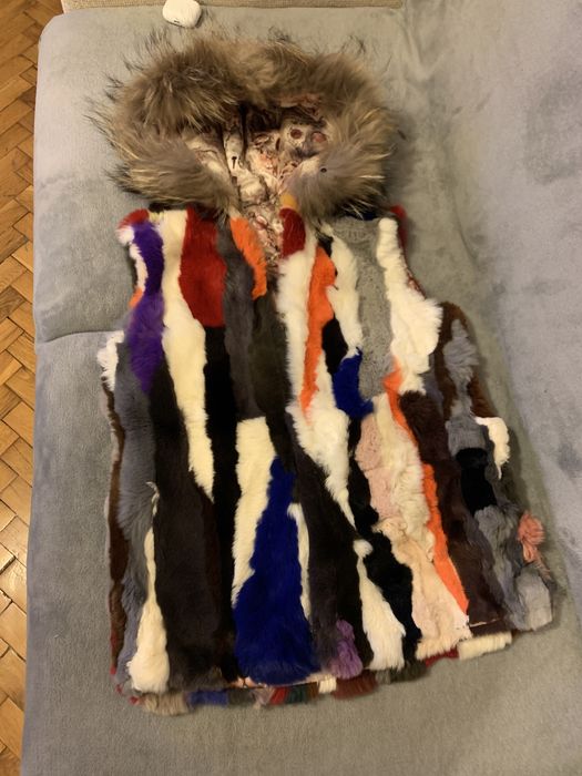 Парка - Естествен косъм 2 в 1 елек и парка