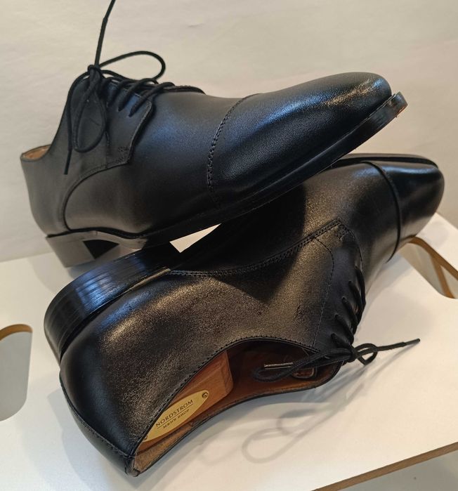 Pantofi derby de lux 45 lucrati manual Mc Finlay NOI piele naturala