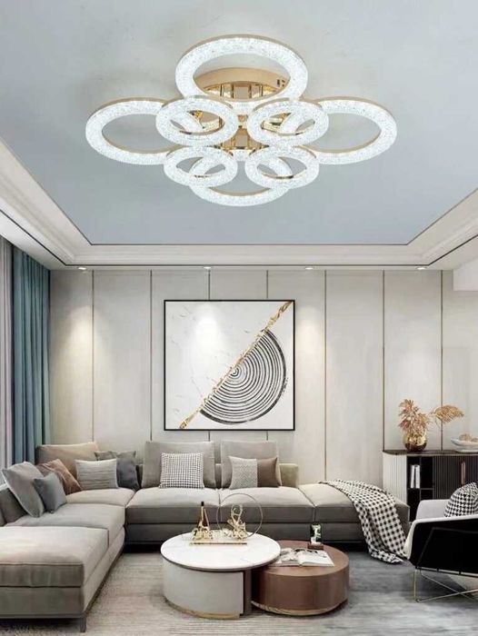 Модеррен LED полилей с 8 кръга - за дневна, стълбище. коридор димируем