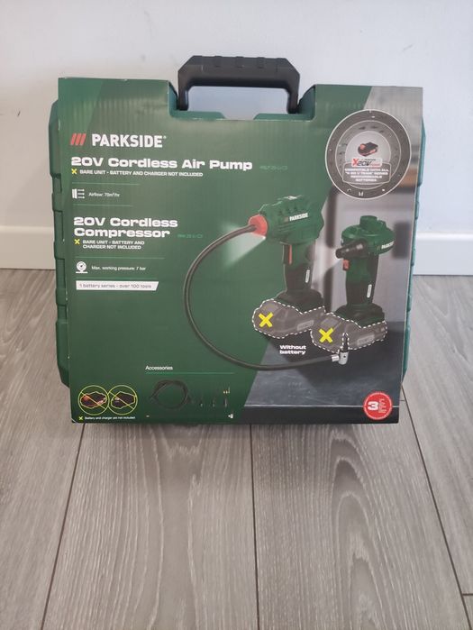 Set compresor si pompa de aer Parkside pe acumulatori de 20 V