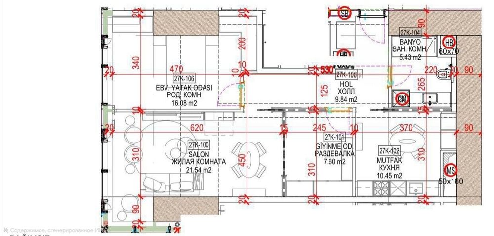 Продается 3/27/51 74м2 в ЖК Nest one, Tashkent city