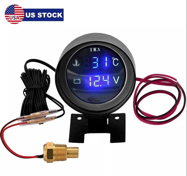 Ceas indicator temperatura tensiune atv barca auto moto tractor 12/24V