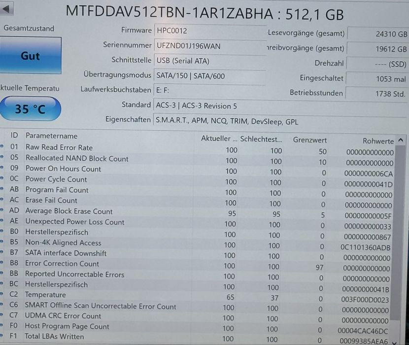 SSD Micron 1100 M.2 SATA 512GB — оригинал