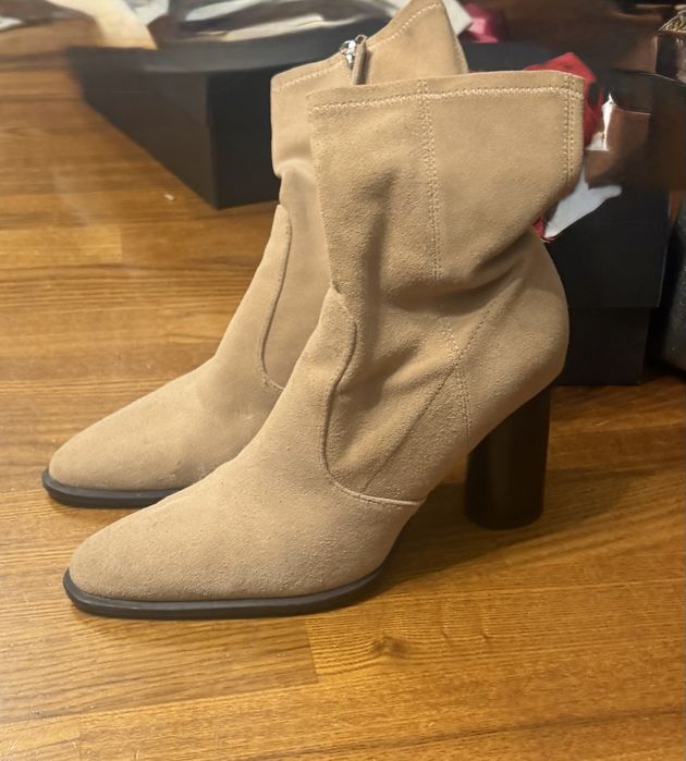 Ghete Zara 38 piele intoarsa