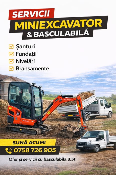 Inchiriez miniexcavator