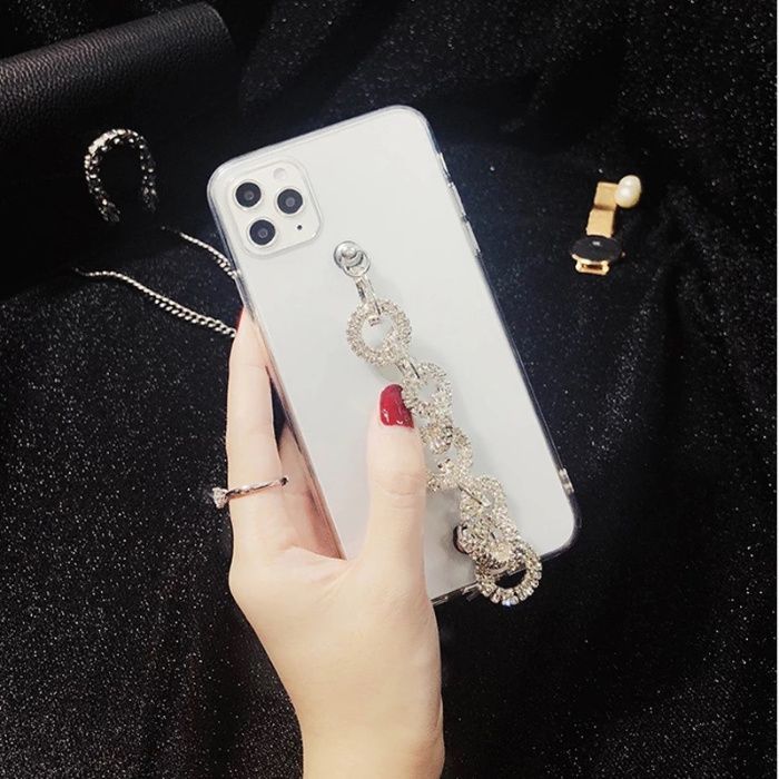 Husa cu bratara si pietricele iPhone 11, 11 Pro, 11 Pro Max, 12 Mini