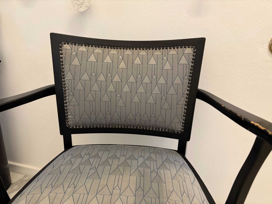 Scaun fotoliu Otto Wagner, tapiterie Joseph Hoffmann Art Nouveau Viena