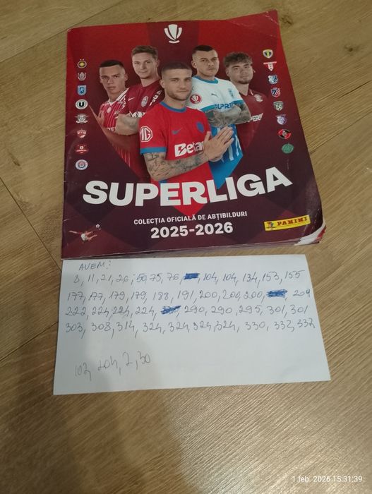 Stickere Panini Superliga României