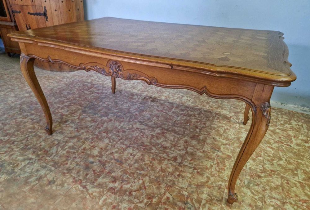 6 броя трапезни столове от бял дъб и ратан в стил "ЛУИ XV"