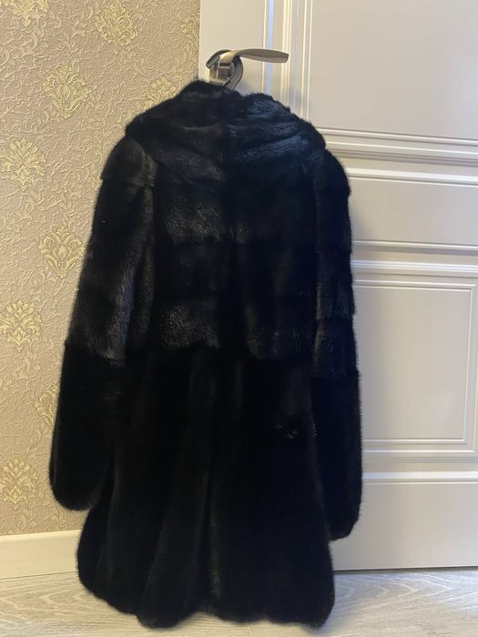 Норковая шуба с капюшоном