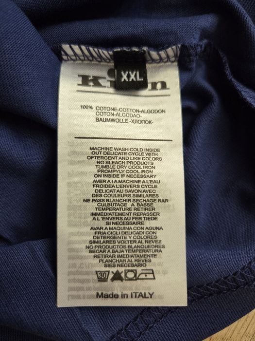 Tricou albastru Kiton cu logo brodat