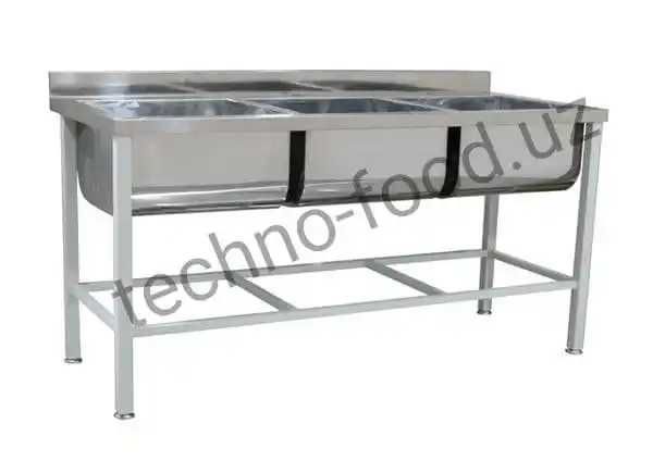 Ванна моечная кухонная 3х секционная