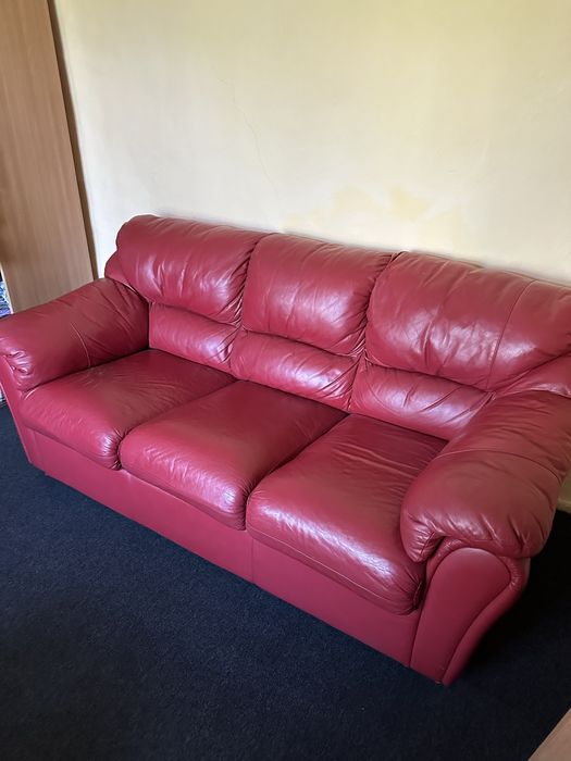 Canapea mare piele 3 persoane extesibila - cadru fier