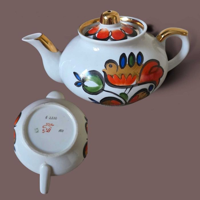 Руски порцеланов чайник „Жар-птица“ – Вербилки, СССР, 1985 г.
