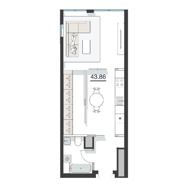 2-комн. квартира, 44 м², Шайхантахурский район