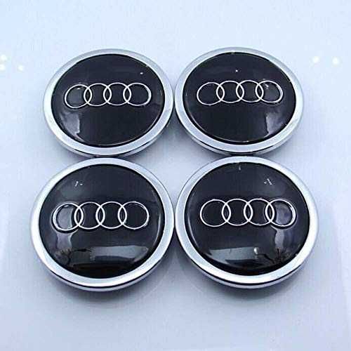 Set 4 Embleme Capace Jante Roti Audi 69MM Negru/Gri/Crom 4B0601170A