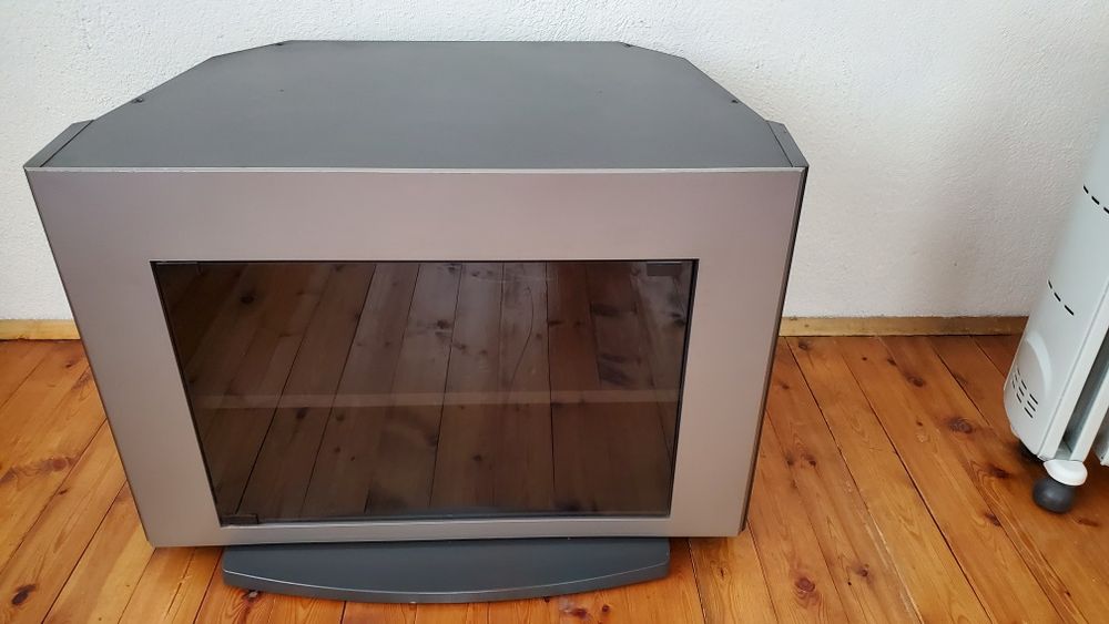 Телевизионен шкаф сив МДФ