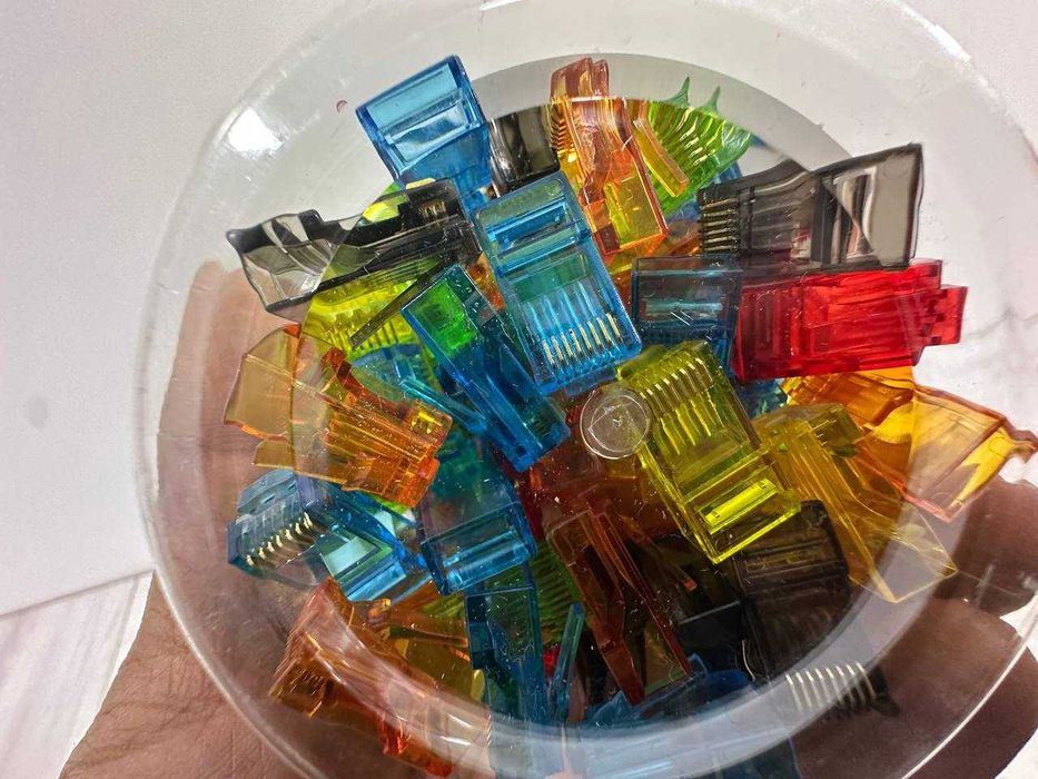 Коннекторы цветные RJ45 разъем для сетевых кабелей (в кор-ке 100шт)