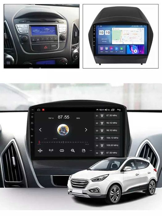 Navigatie Android 14 Hyundai Santa Fe IX35 2009+ 1/8 Gb CarPlay CAMERA