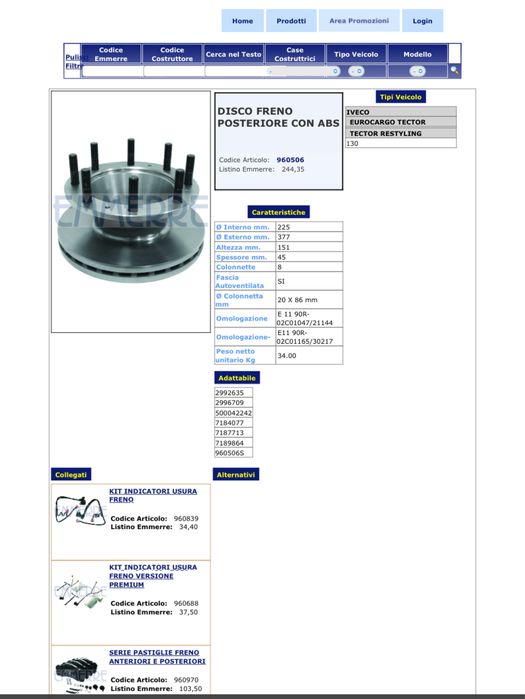 Butuc/disc frana Iveco eurocargo