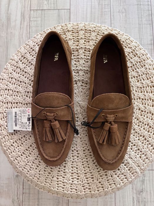 Стилни мокасини ZARA велур