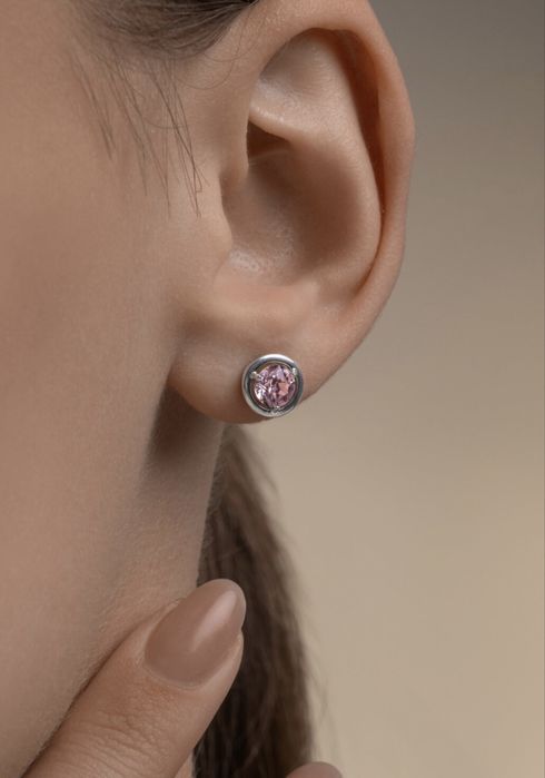 Серебряные серьги с кристаллами