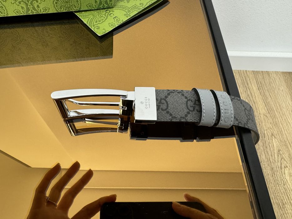 Oferta 6-10 aprilie Curea Gucci barbati reversibila, marimea 90