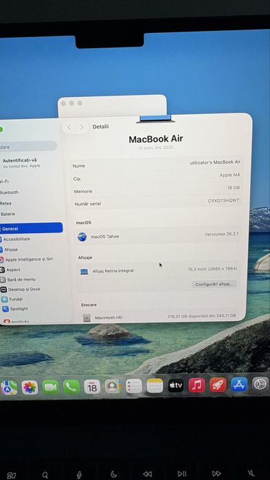 MacBook Air 15” M4 / 16GB RAM / 256GB SSD – impecabil