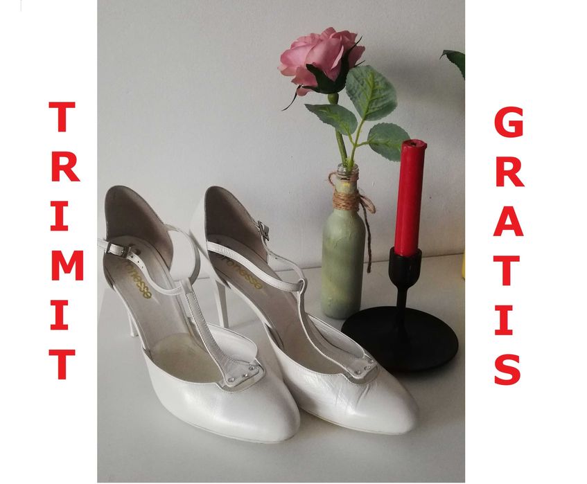 -75% Veronesse Pantofi piele naturala, mar. 39, toc 7.5, Trimit Gratis