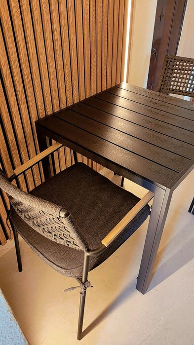 Set Masa+2 scaune terasa cu pernite/balcon 70cmx70cm