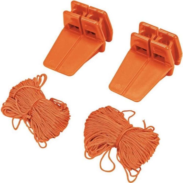 Комплект скоби за закрепяне на зидарски шнур VOREL, 2 броя + 18 м