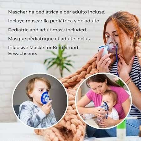 Аерозолен инхалатор с компресор Nuvita 5020, за цялото семейство , Бял