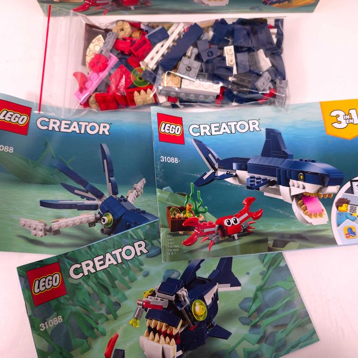 Vând LEGO Creator 3in1 Deep Sea Creatures (31088)[230 Piese] Set Complet, Cutie + Instrucțiuni