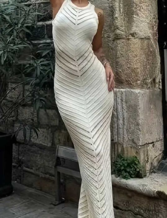 Пляжное платье белая сетка