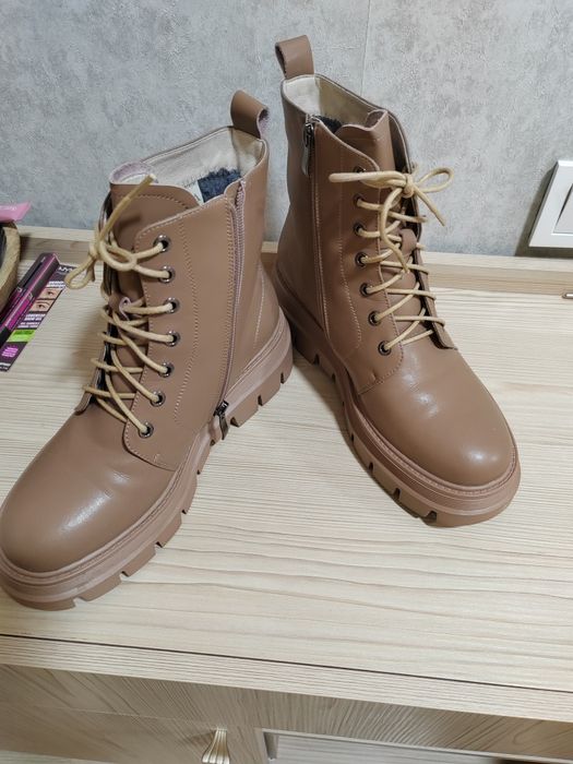 Ботинки, кожа, натур мех