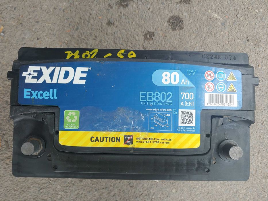 Стартов акумулатор EXIDE Excell 12V  80Amh 700A