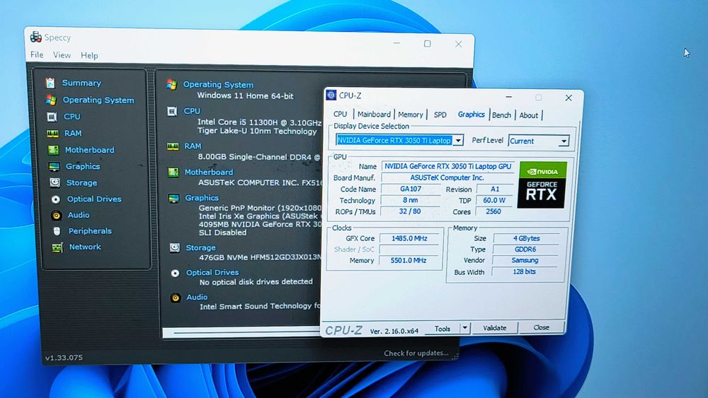 laptop gaming asus tuf f15 i5 11300h rtx 3050Ti 8gb ram ssd 512gb