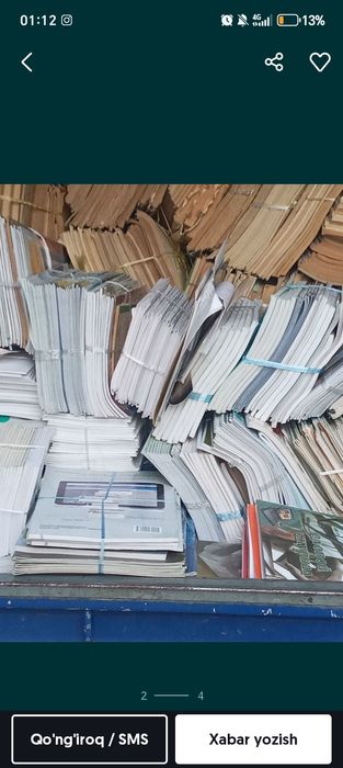 A-4 list oq qogoz daftar kitoblarni qimmat narxlarda olib ketamiz